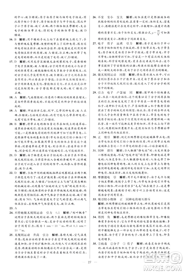 2019春亮點(diǎn)給力大試卷物理新課標(biāo)江蘇版八年級(jí)下冊(cè)答案