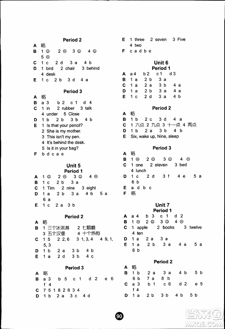 2019版小學(xué)英語課課練三年級下冊譯林版參考答案