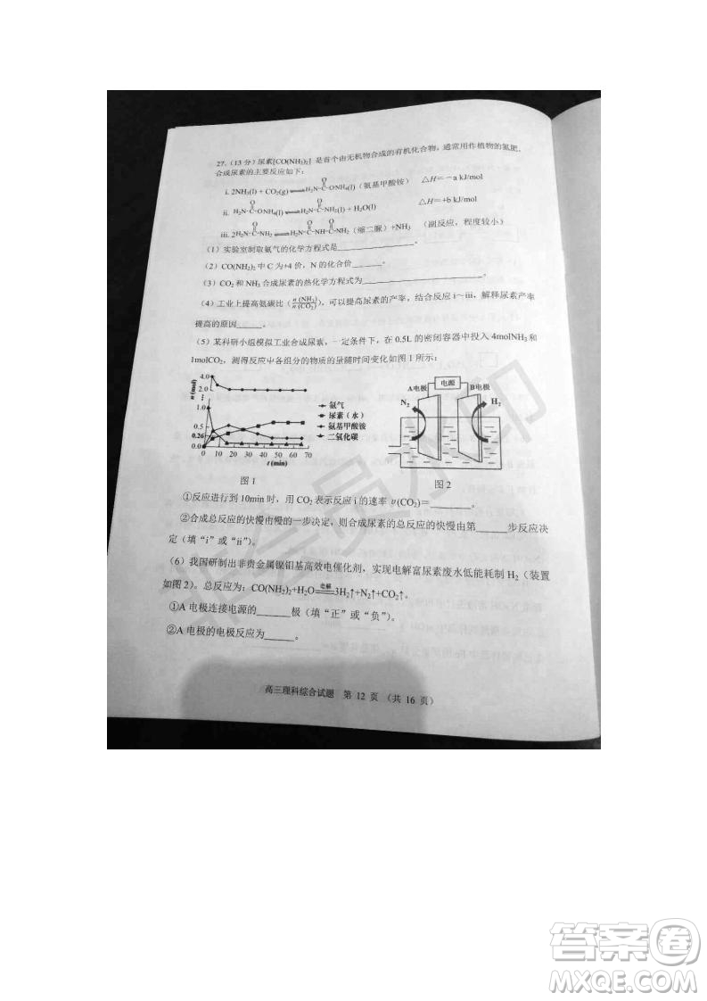 北京市石景山2019年高三一模文綜理綜試題及答案