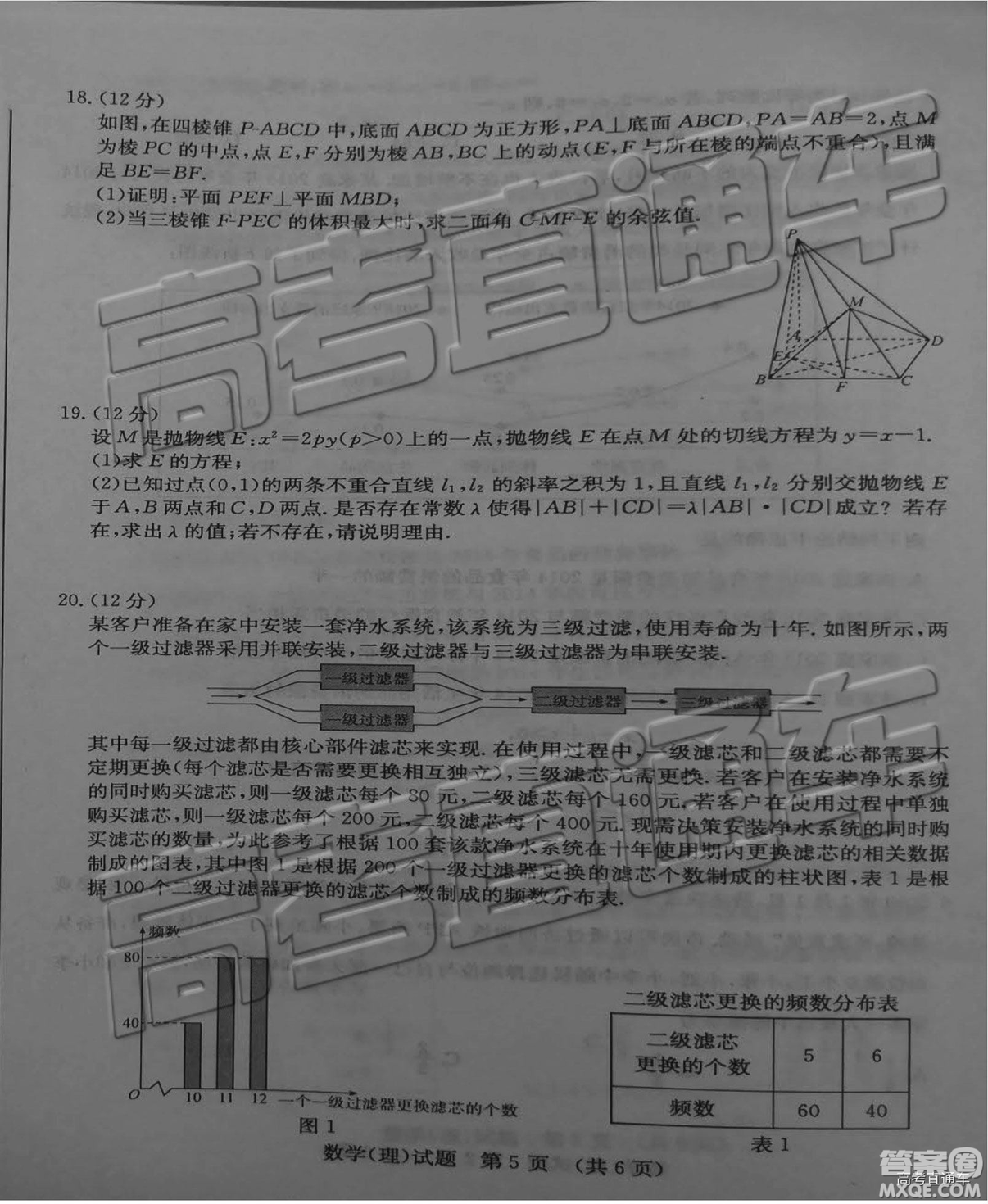 2019年濟(jì)南一模高三理數(shù)試卷及參考答案