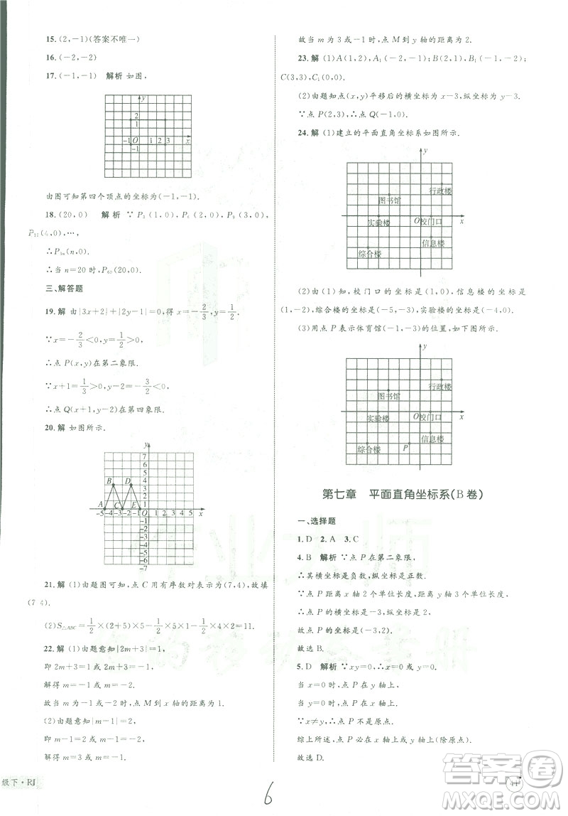 2019年優(yōu)化設(shè)計單元測試卷七年級下冊數(shù)學(xué)人教版參考答案