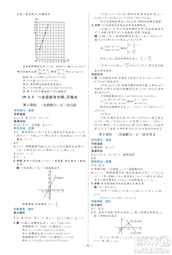 2019最新版初中同步與測控優(yōu)化設(shè)計數(shù)學(xué)八年級下冊人教版答案