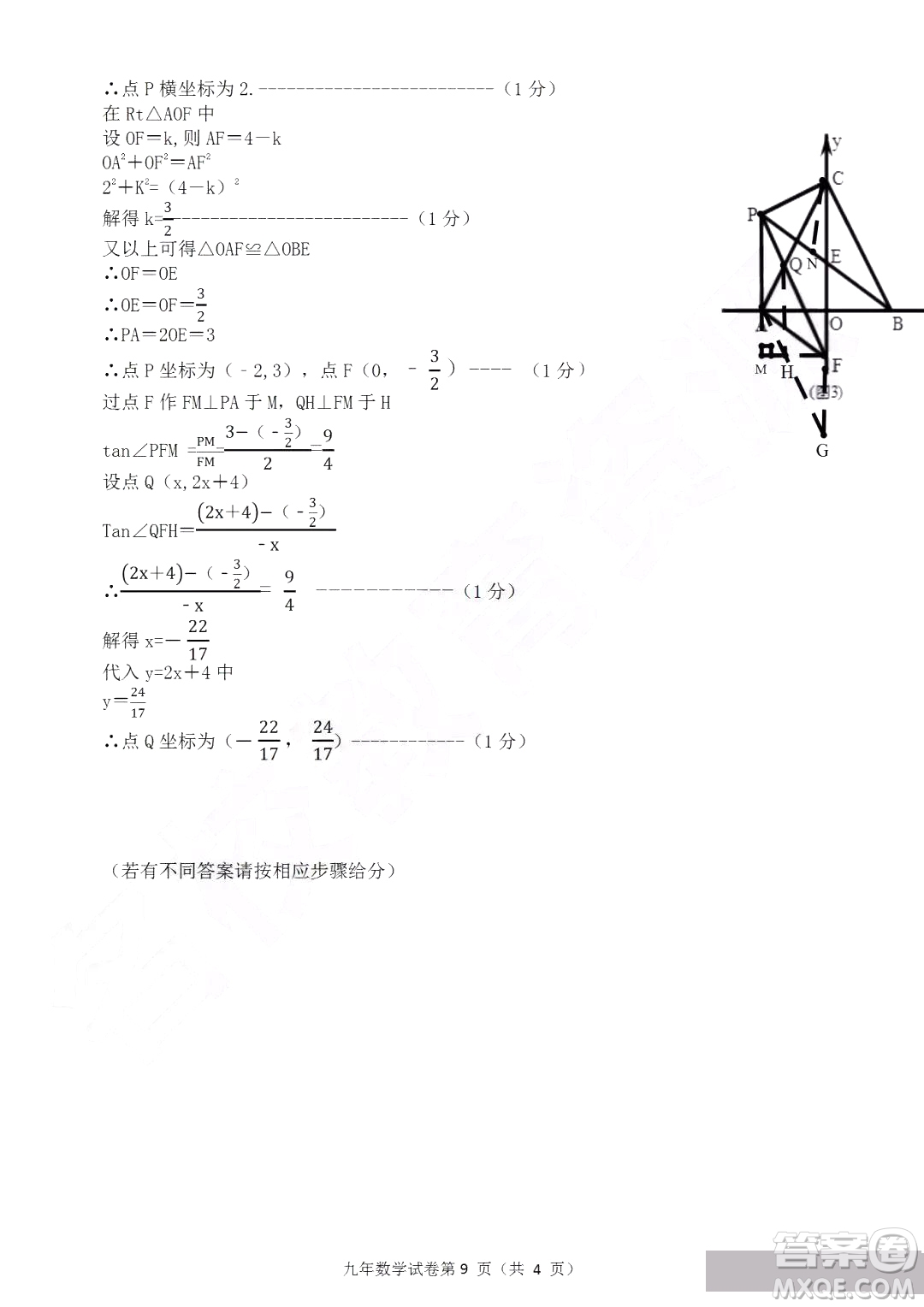 2019年哈爾濱道外區(qū)初四一模數(shù)學試卷及答案