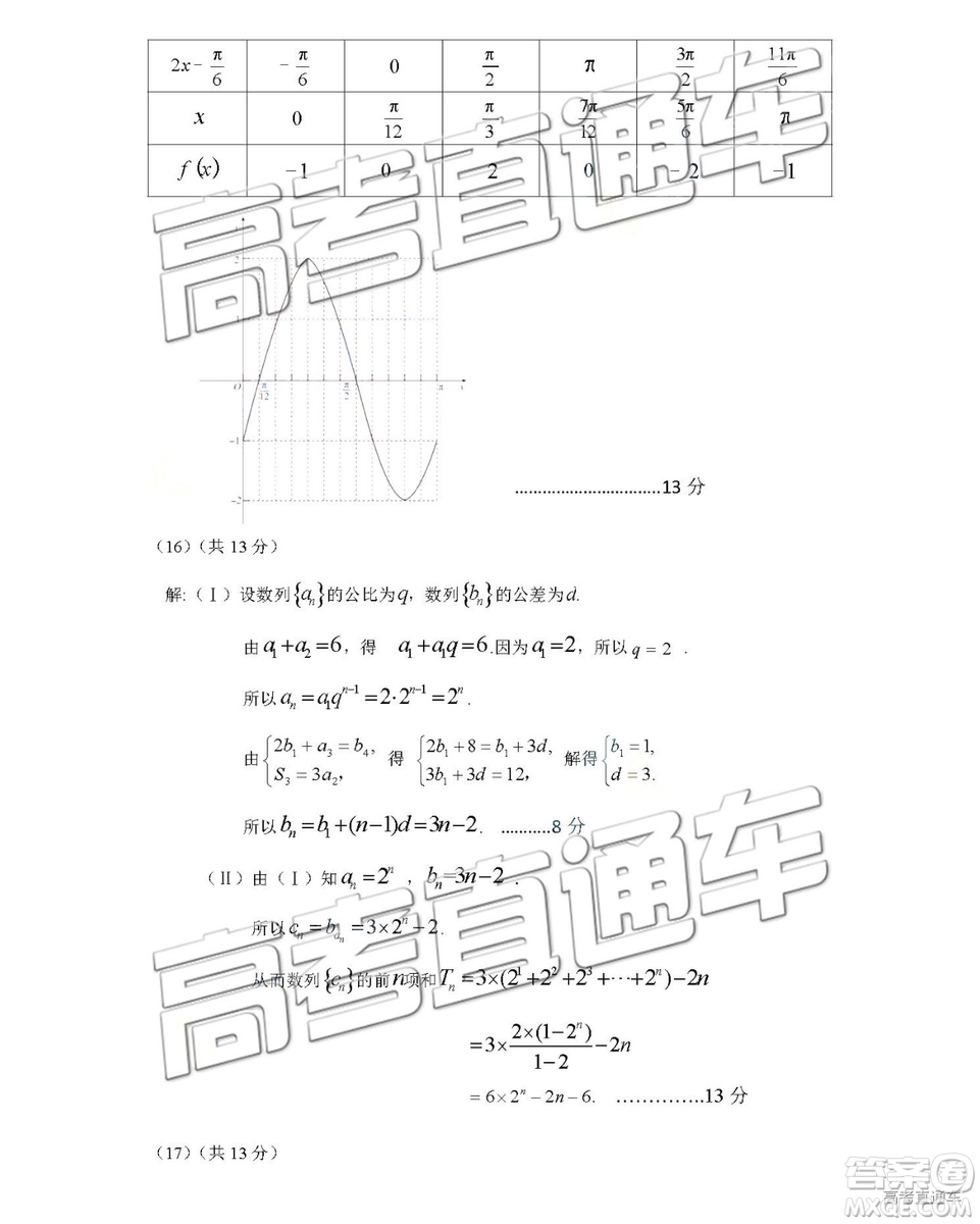 2019年北京市東城區(qū)高三一模文數(shù)理數(shù)試卷及參考答案