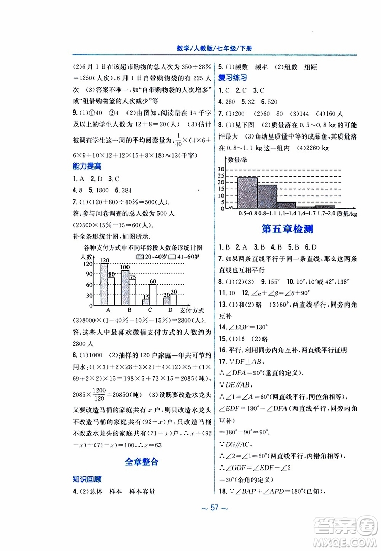 2019年新編基礎(chǔ)訓(xùn)練七年級(jí)數(shù)學(xué)人教版下冊(cè)9787533625542參考答案