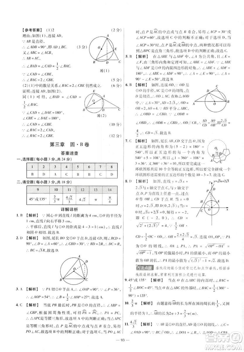 天星教育2019金考卷活頁題選九年級下數(shù)學人教RJ名師名題單元雙測卷答案