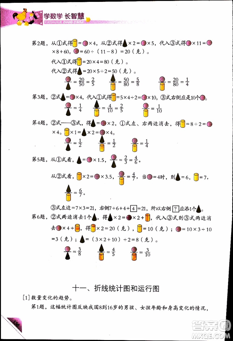 2019版學(xué)數(shù)學(xué)長智慧五年級下第10冊第二版參考答案