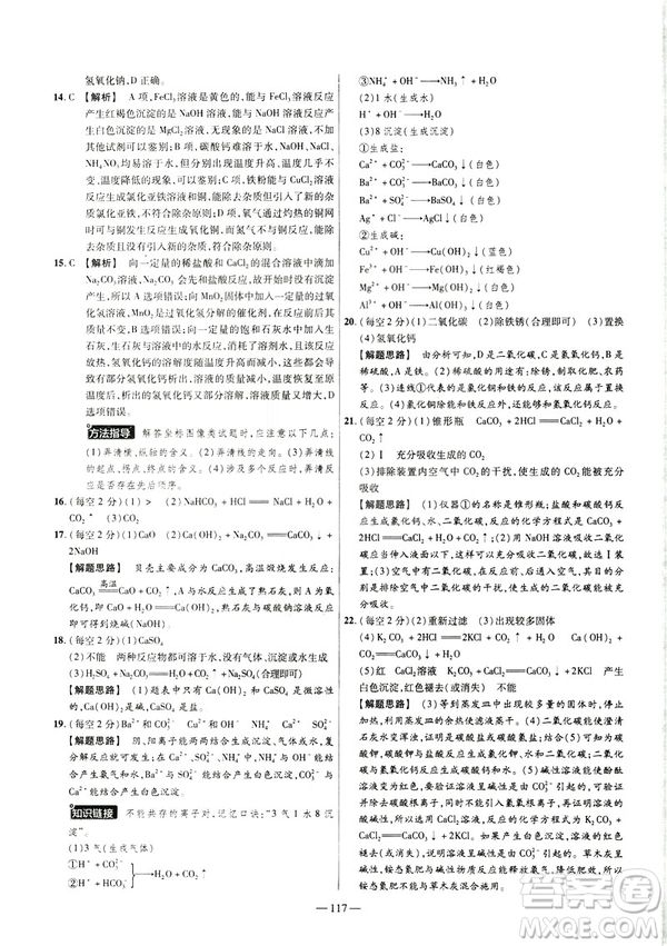 2019版人教版金考卷活頁題選九年級下化學RJ名師名題單元雙測卷答案