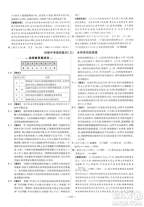 2019版人教版金考卷活頁題選九年級下化學RJ名師名題單元雙測卷答案