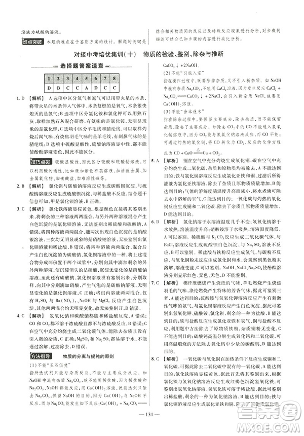 2019版人教版金考卷活頁題選九年級下化學RJ名師名題單元雙測卷答案