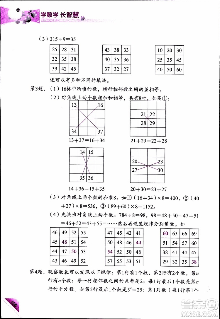 2019年學(xué)數(shù)學(xué)長智慧四年級下第8冊第二版參考答案