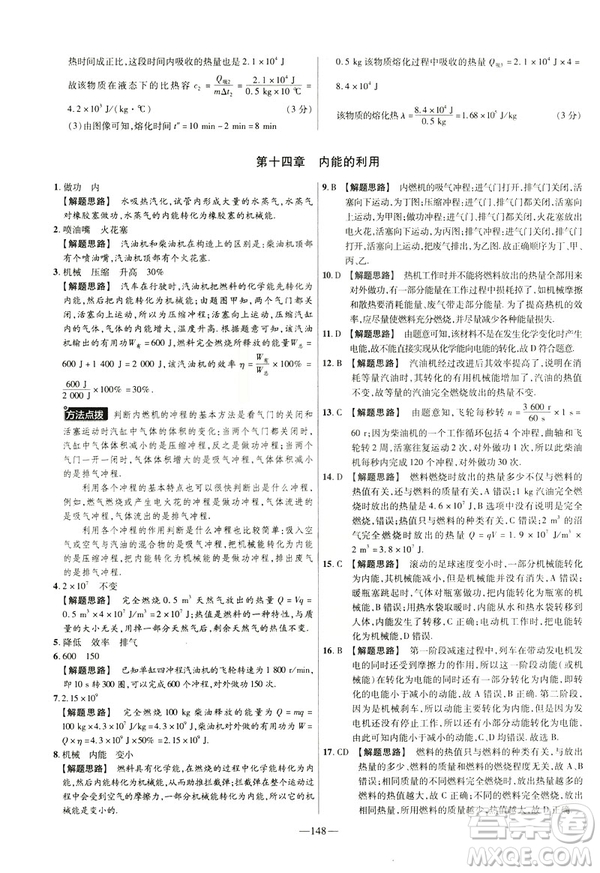 2019版人教版金考卷活頁題選九年級(jí)全一冊(cè)物理RJ名師名題單元雙測(cè)卷答案