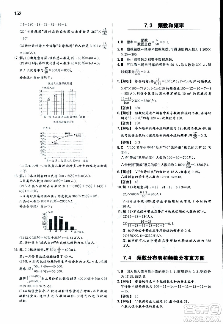 人教版2019版一本同步訓(xùn)練初中數(shù)學(xué)八年級(jí)下冊參考答案