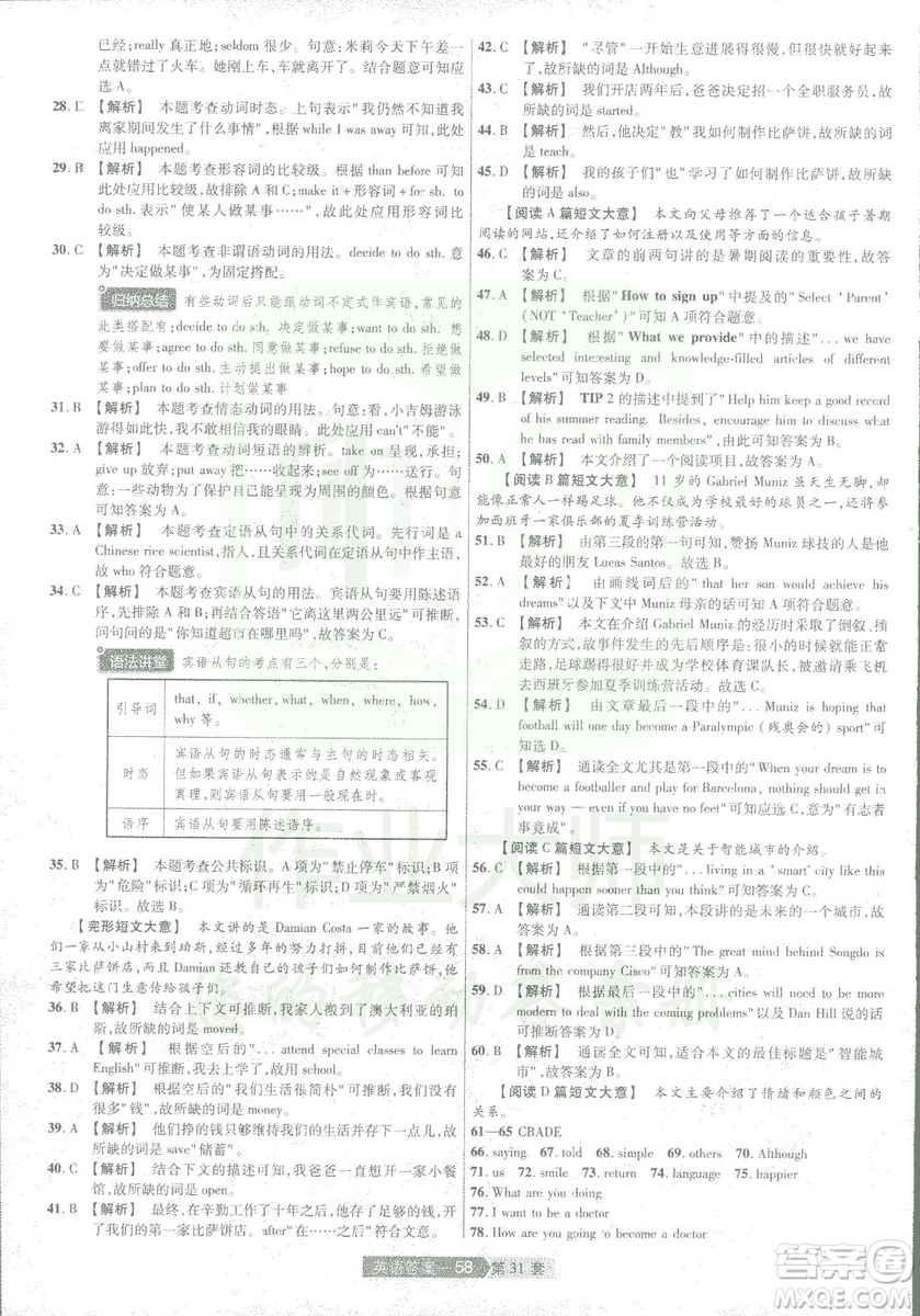 2019年天星教育中考用金考卷特快專遞河南中考45套英語答案