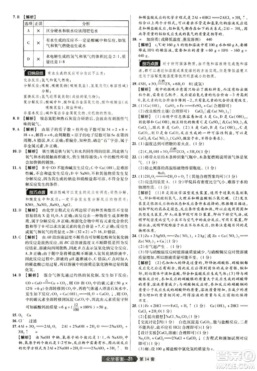 天星文化2019年河南中考45套卷金考卷特快專遞化學參考答案