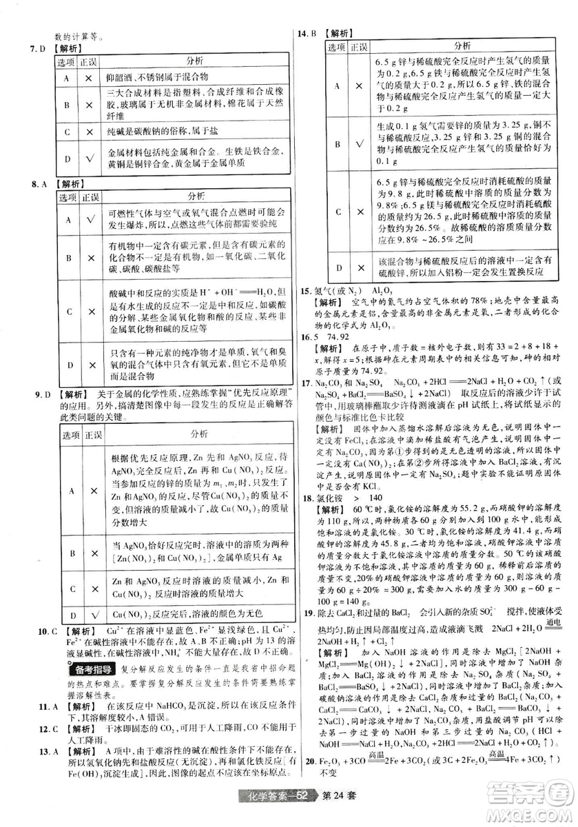 天星文化2019年河南中考45套卷金考卷特快專遞化學參考答案