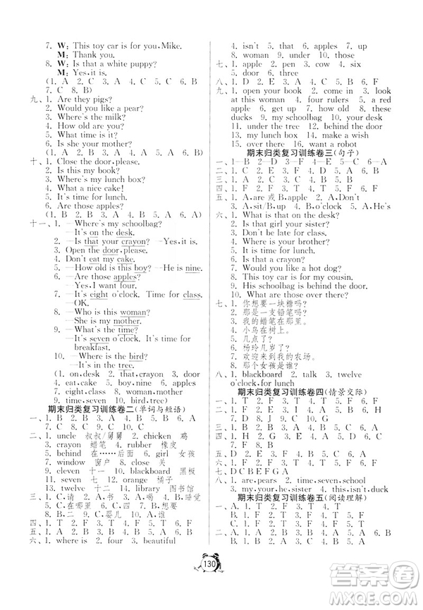 春雨教育2019單元雙測綜合提升大考卷英語三年級下冊YL譯林版答案