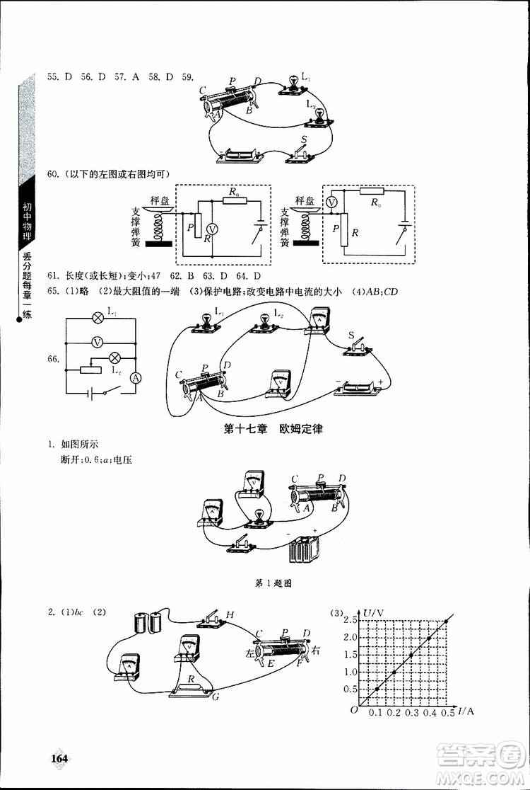 2019年初中物理丟分題每節(jié)一練九年級(jí)全一冊(cè)參考答案