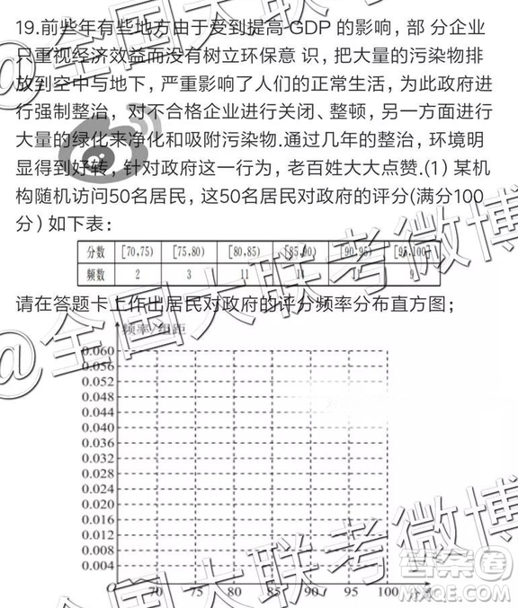 2019年全國(guó)普通高中高三四月大聯(lián)考文理數(shù)參考答案