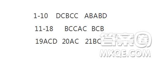 2019年全國普通高中高三四月大聯(lián)考文理綜參考答案