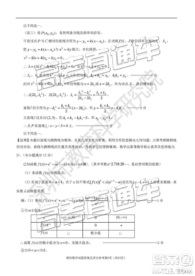 2019深圳二模文理數(shù)試題及參考答案