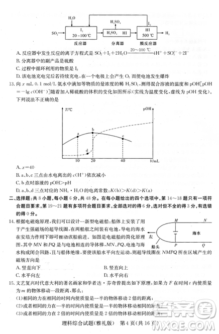 2019年雅禮中學(xué)高三第八次月考文理綜試題及答案