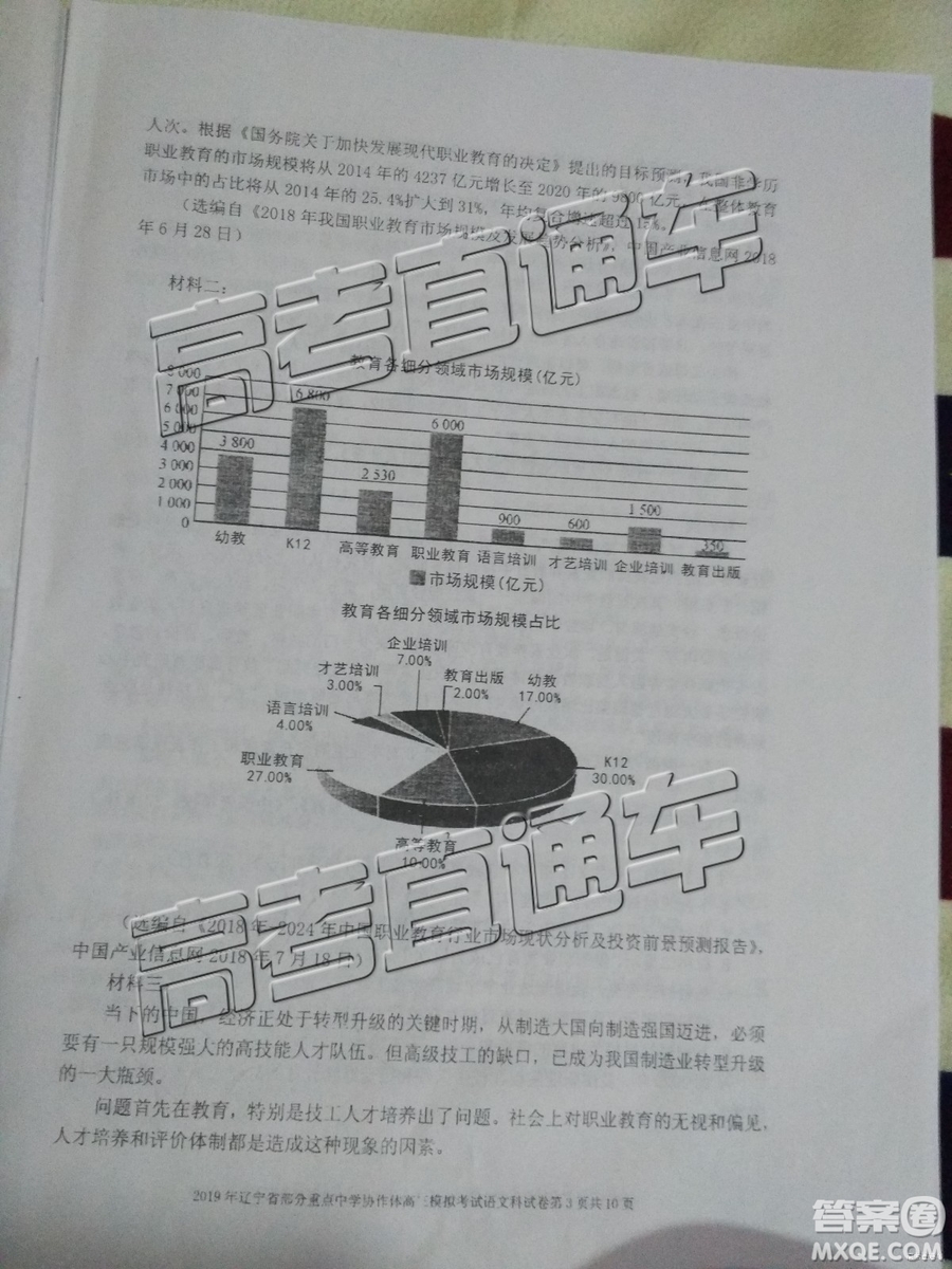 2019年遼寧省部分重點(diǎn)中學(xué)協(xié)作體高三模擬考試語(yǔ)文試題及參考答案