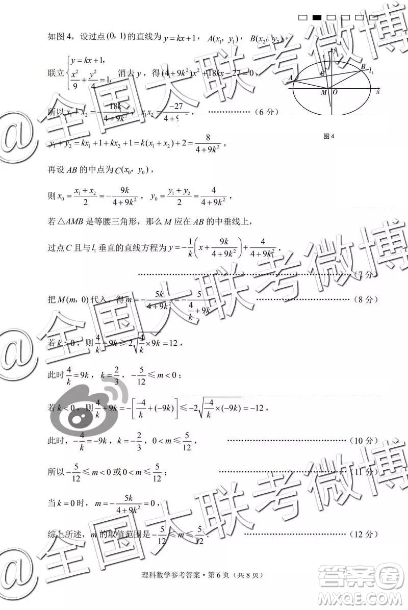 2019年云南民族中學(xué)高三第七次月考文理數(shù)參考答案