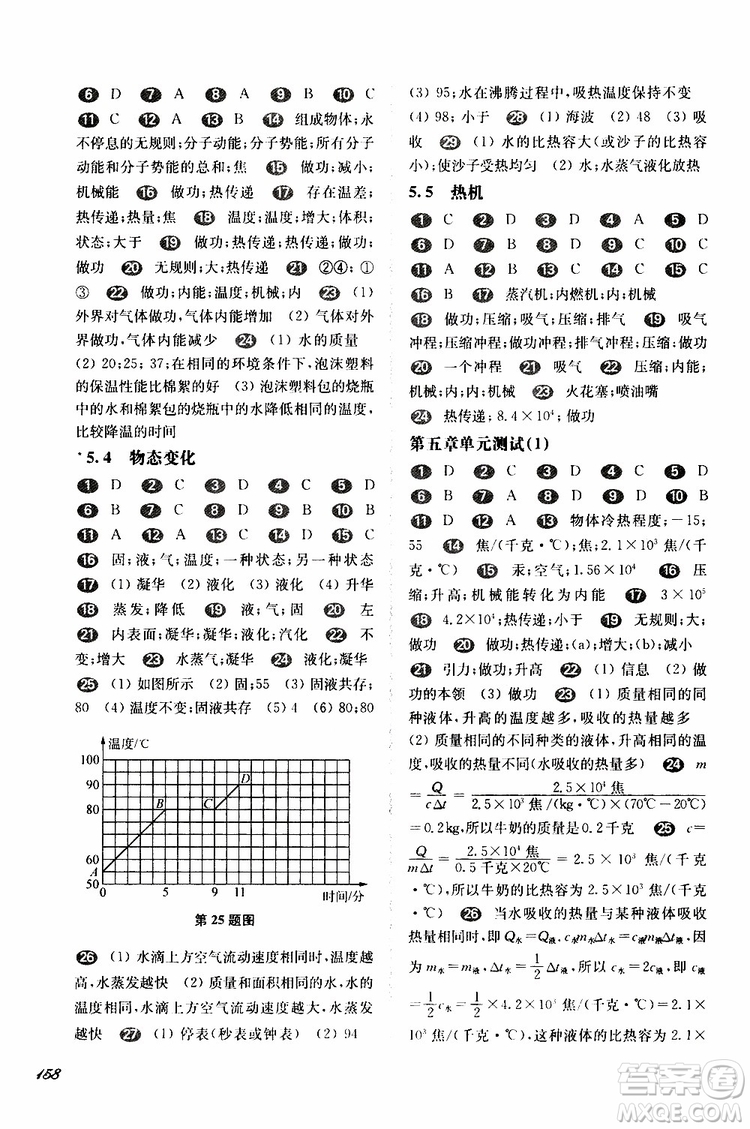 2019年華東師大版一課一練八年級(jí)物理第二學(xué)期參考答案