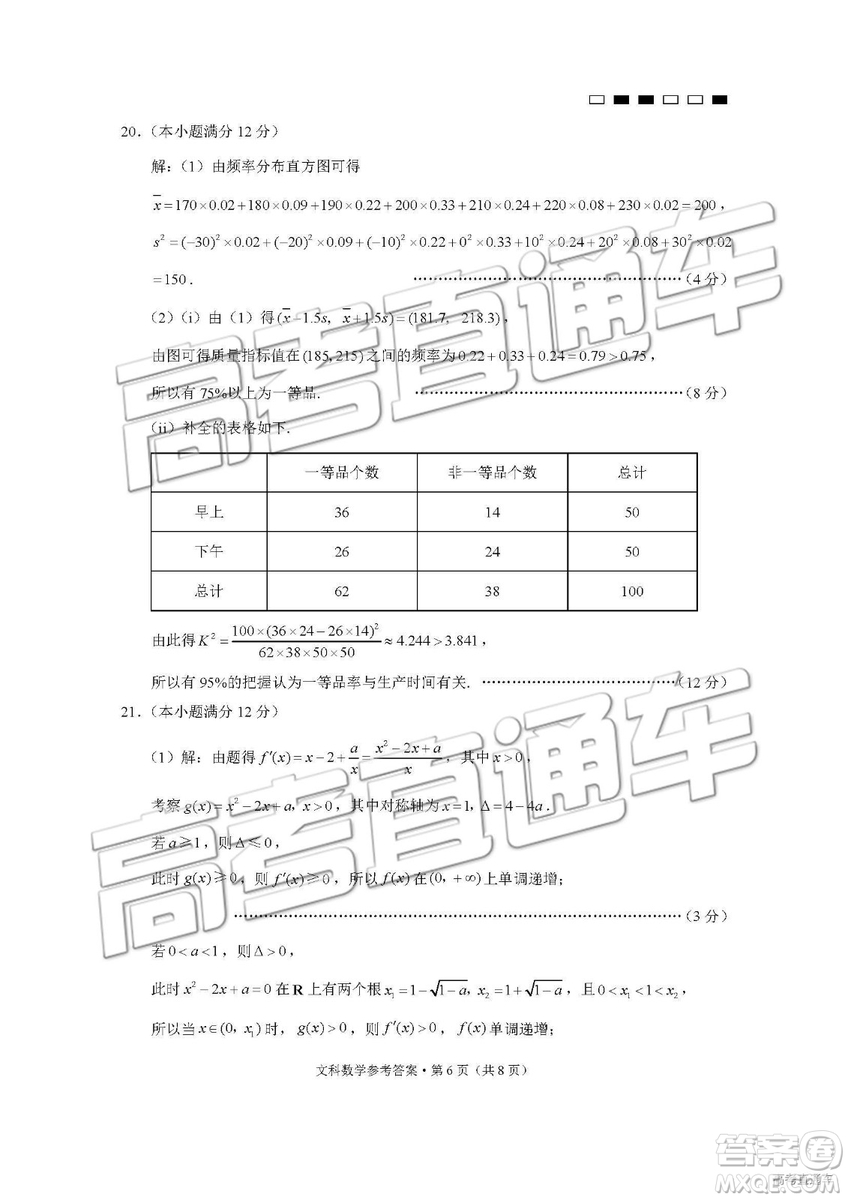 2019年云師大附中第八次月考文理數(shù)試題及參考答案