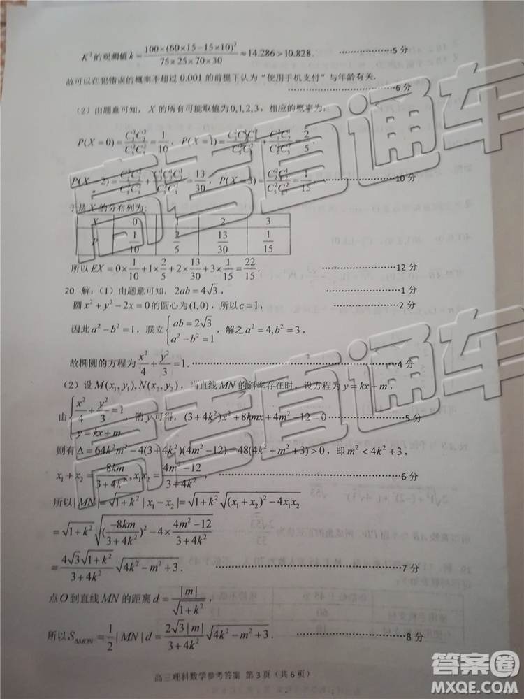 2019年菏澤煙臺二模文理數(shù)試題及參考答案