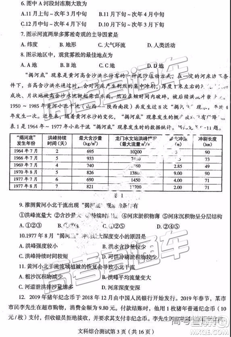 2019年東北三省四市二模文理綜試題及參考答案