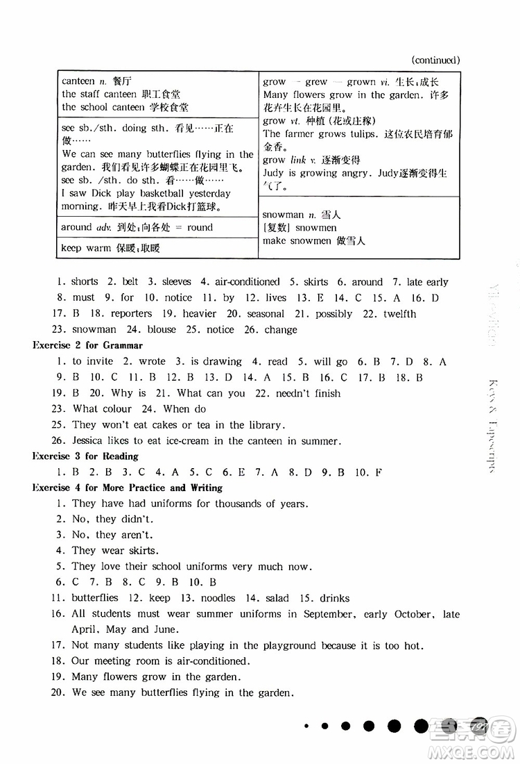 2019年華東師大版一課一練六年級(jí)英語N版牛津版第二學(xué)期參考答案