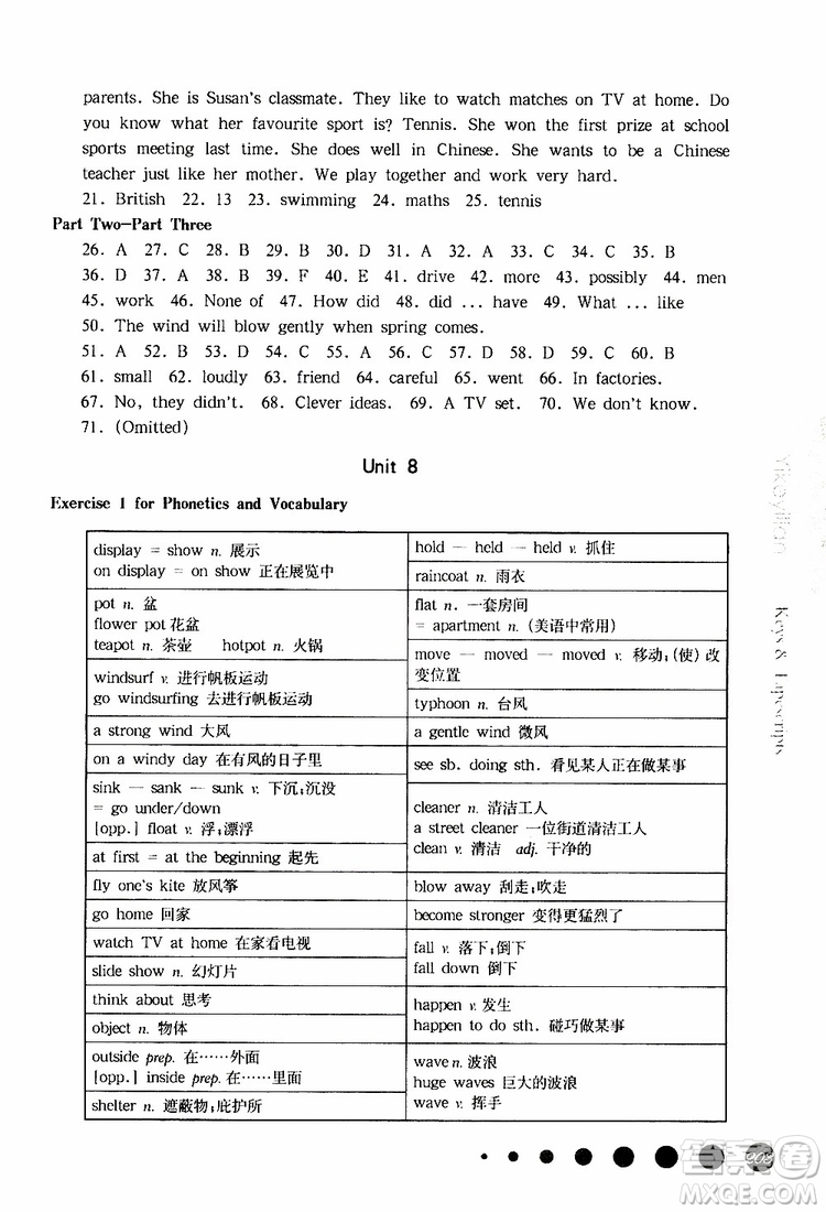 2019年華東師大版一課一練六年級(jí)英語N版牛津版第二學(xué)期參考答案