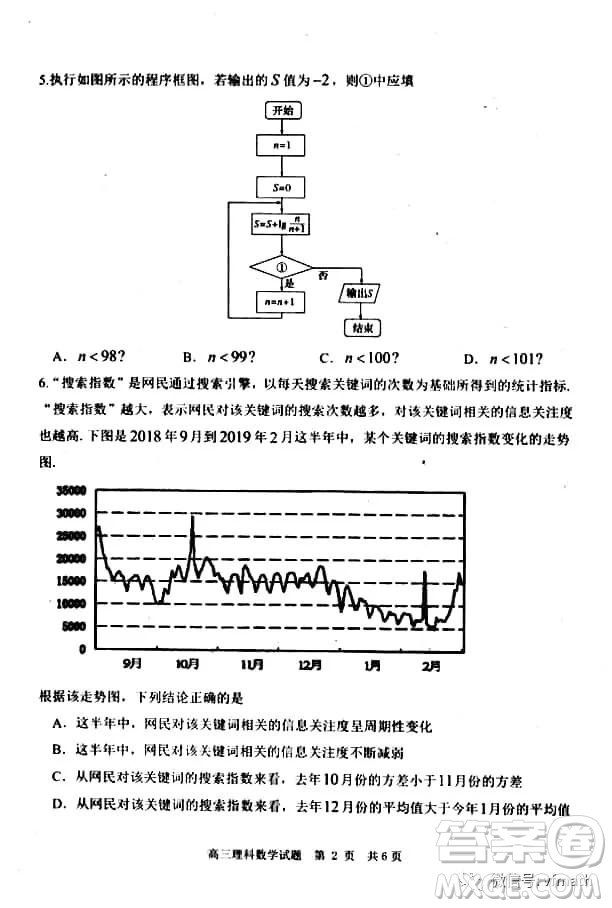 2019年5月日照市高三校際聯(lián)考文理數(shù)試題及答案