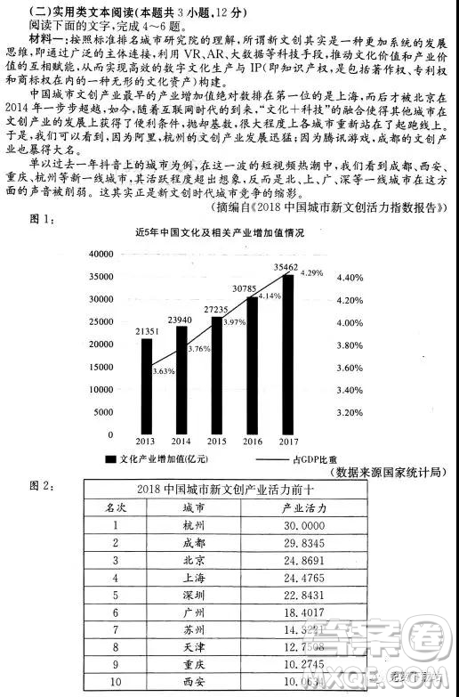 2019年長沙市一中高考模擬卷一語文試題答案