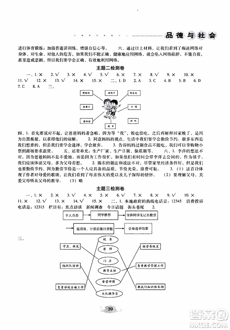 晨光全優(yōu)2019年云南省小學(xué)畢業(yè)總復(fù)習(xí)與檢測品德與社會(huì)參考答案