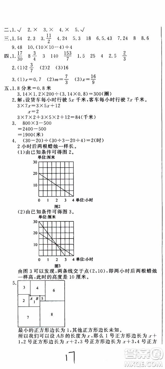 金題金卷2019年金卷小升初重點(diǎn)校入學(xué)測(cè)試卷數(shù)學(xué)參考答案