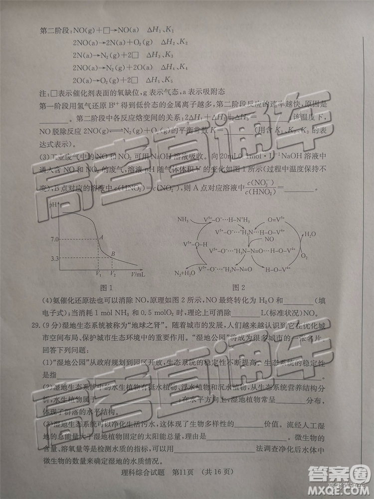 2019年濟南二模文理綜試題及參考答案