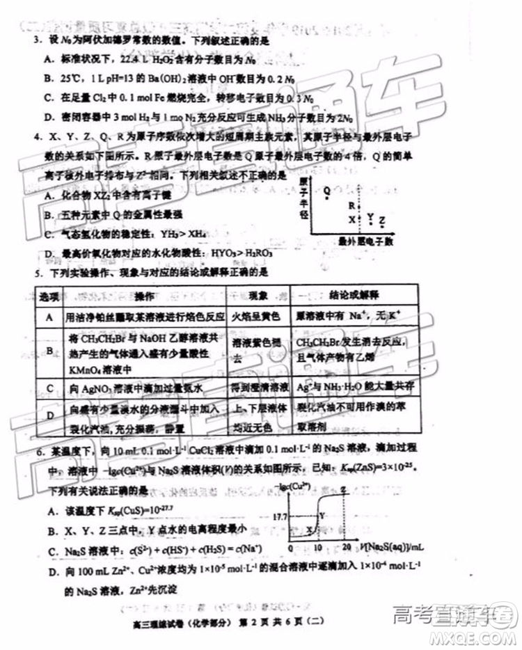 2019年天津河西區(qū)高三二模文理綜試題及答案