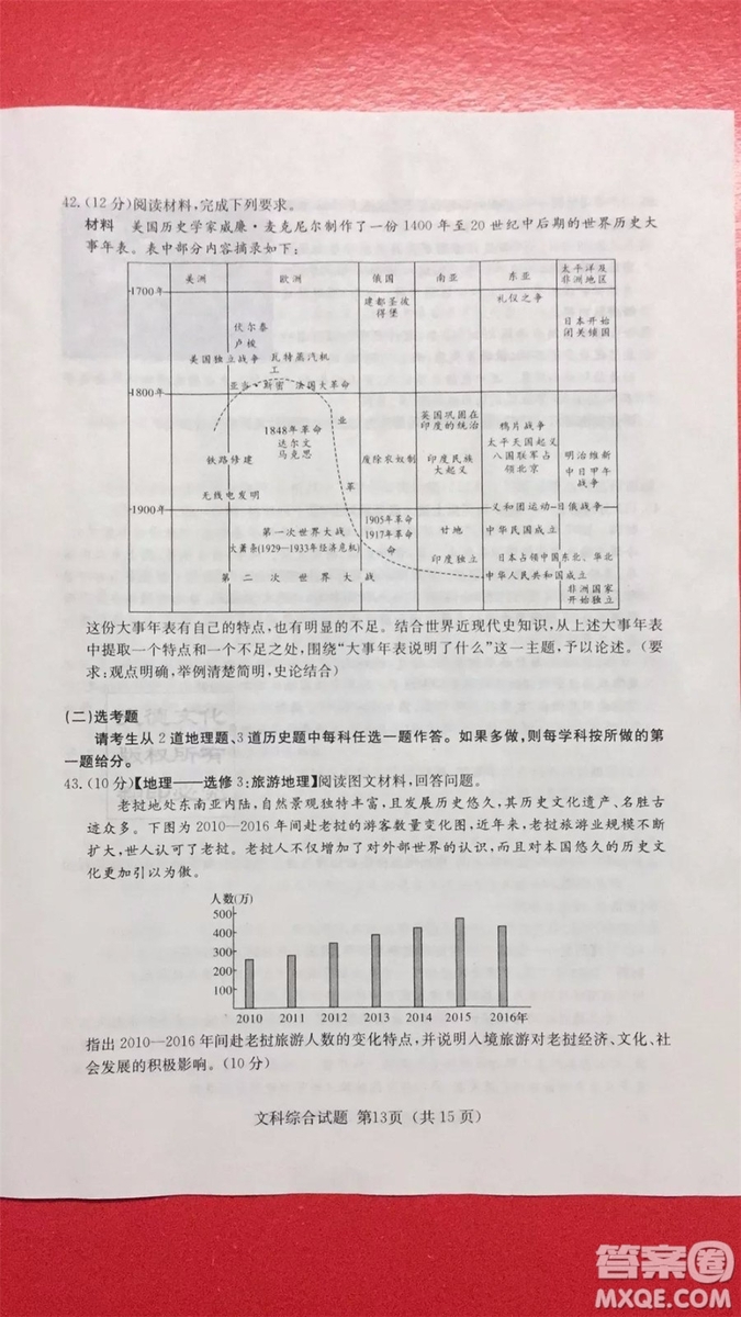 2019年普通高等學(xué)校招生全國統(tǒng)一考試考前演練六文理綜試題及答案