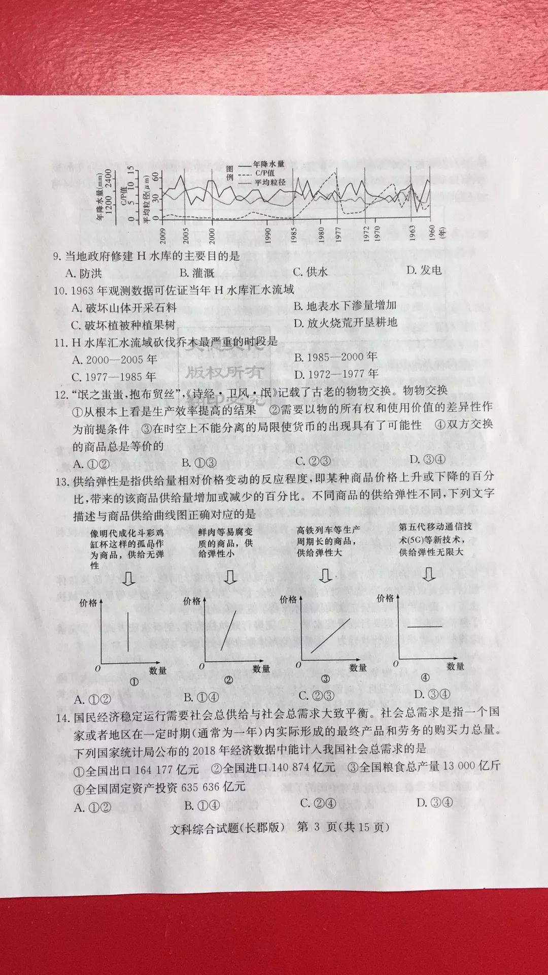 炎德英才大聯(lián)考長(zhǎng)郡中學(xué)2019屆高考模擬卷一文科綜合試題及答案