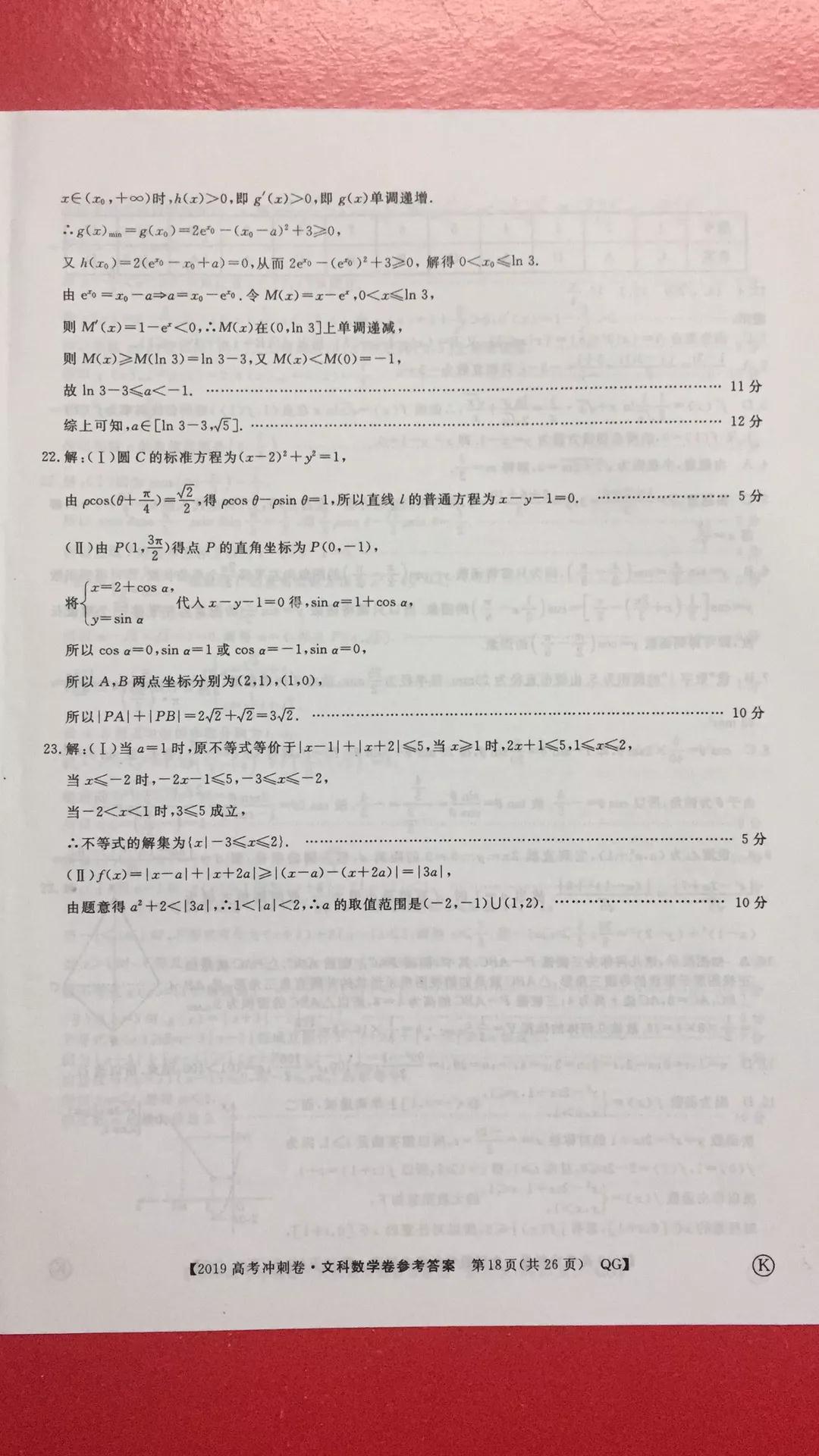 2019年普通高等學(xué)校招生全國統(tǒng)一考試沖刺預(yù)測卷四文理數(shù)試題及答案