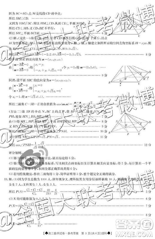 2019年5月24日金太陽百校聯(lián)考理數(shù)答案 ????