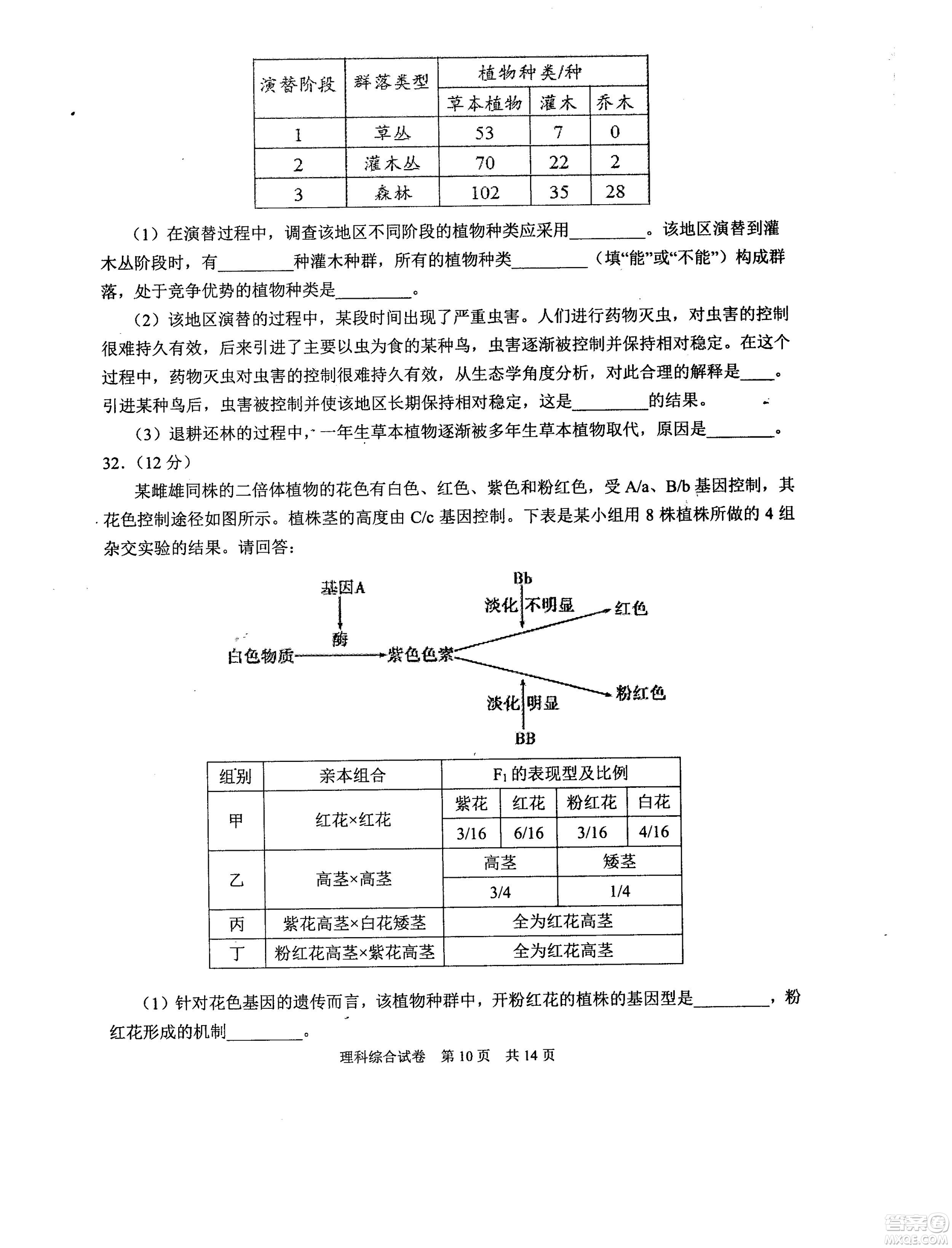 2019年河南省八市重點(diǎn)高中聯(lián)盟領(lǐng)軍考試第五次測評文理綜試題及答案