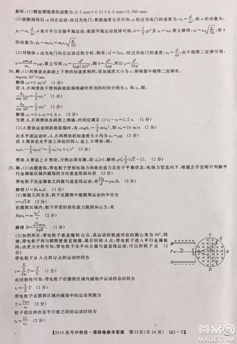 2019年普通高等學(xué)校招生全國(guó)統(tǒng)一考試沖刺預(yù)測(cè)卷六文理綜試題及答案