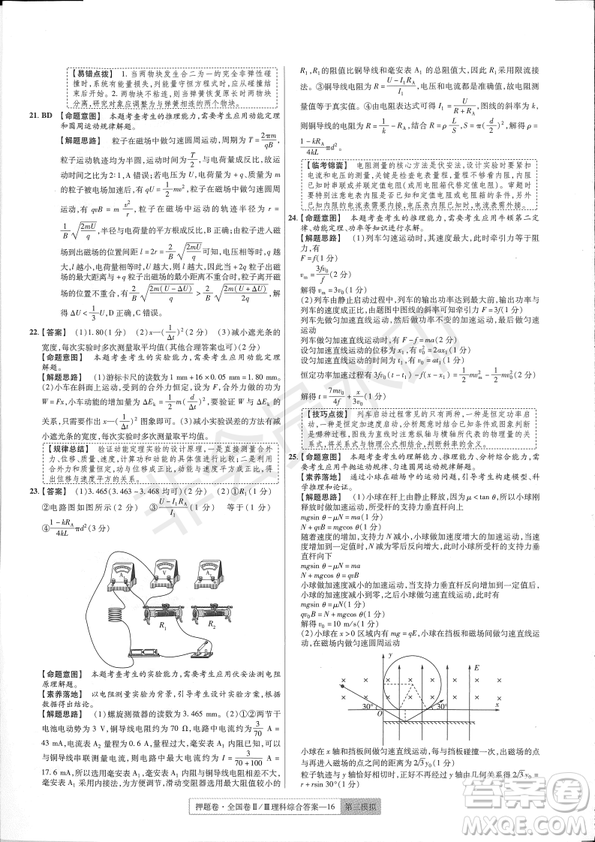 2019年高考最后一卷第一-七模擬理綜試題及答案