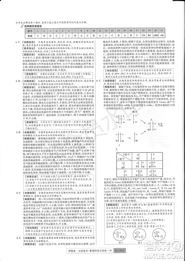 2019年高考最后一卷第一-七模擬理綜試題及答案