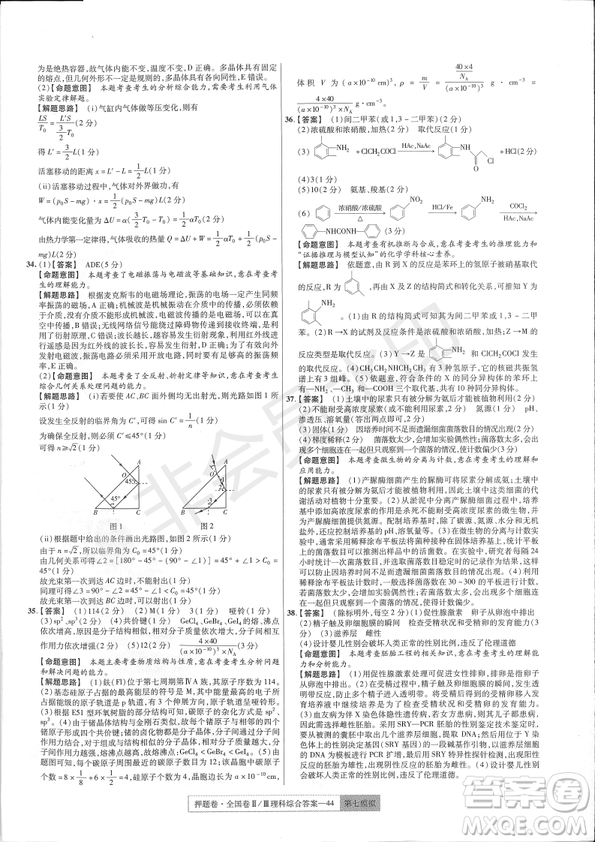 2019年高考最后一卷第一-七模擬理綜試題及答案