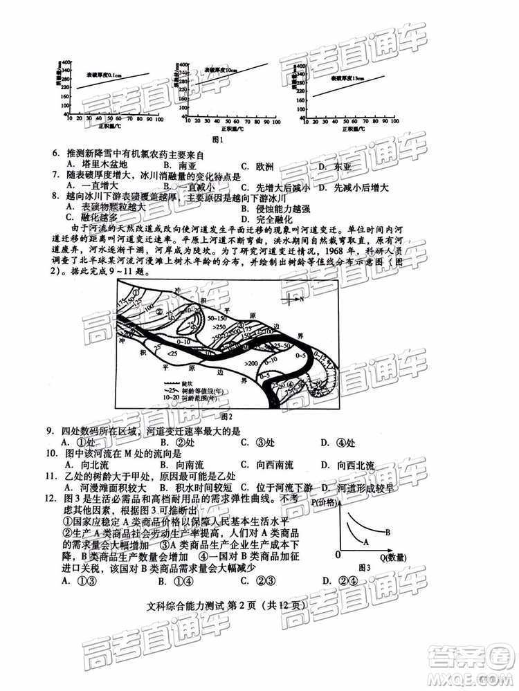 2019年濰坊菏澤三模文綜試題及參考答案